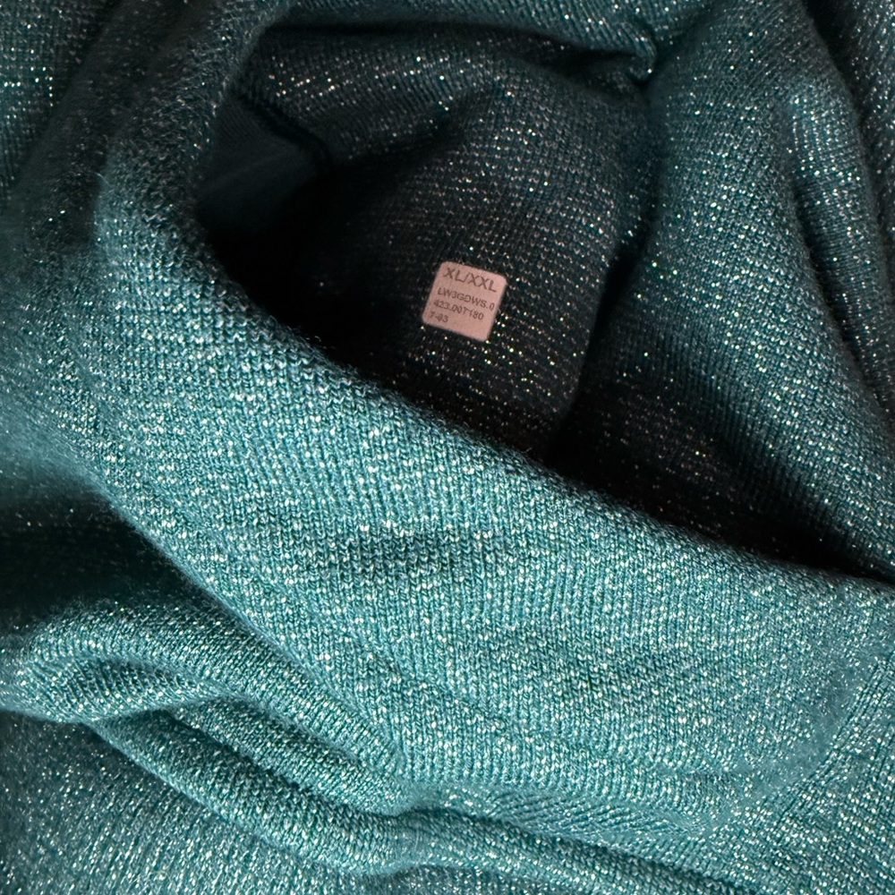 Lululemon Oversized Scuba Half-Zip Hoodie Sparkle Storm Teal XL/XXL - Picture 7 of 8